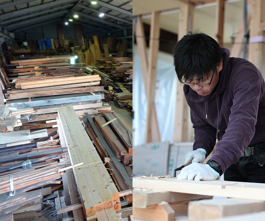 地域の建築文化を支える「自社大工・自社木材倉庫・加工場」